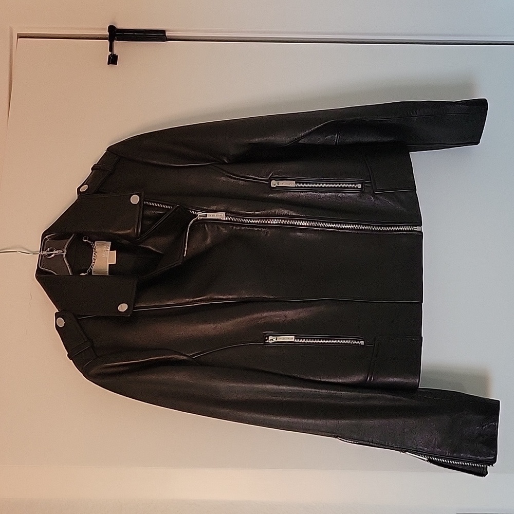 Michael Kors Leather Jacket Black Sz M